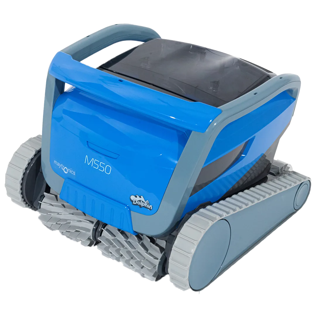Maytronics Dolphin M550 robotic pool cleaner with active scrubbing brushes